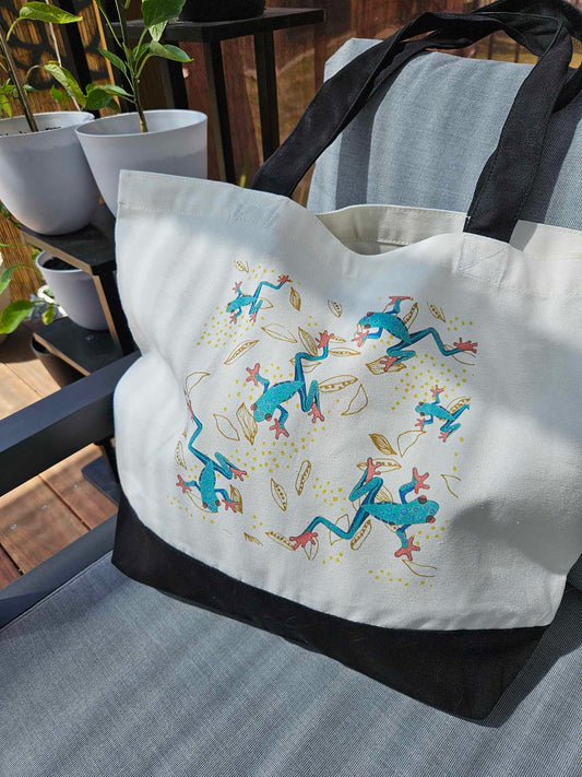 Frogs & Ferns - Large tote Bag (double design)