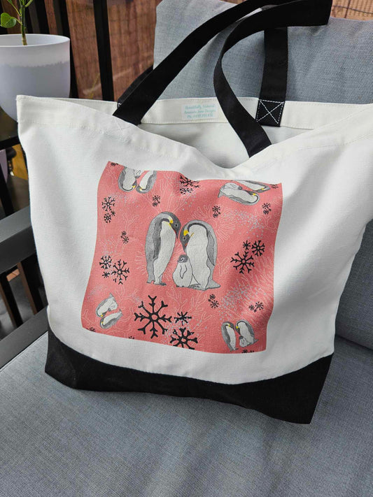 Penguin Family - Large tote Bag