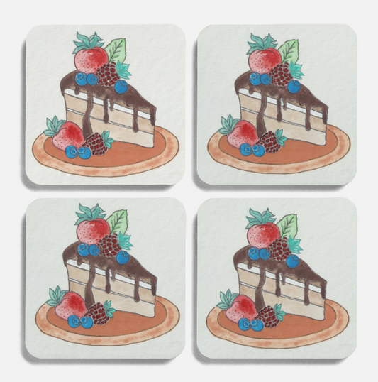 Let's Eat Cake - Set of 4 coasters